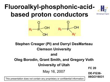 Fluoroalkyl-phosphonic-acid - DOE Hydrogen and Fuel Cells ...