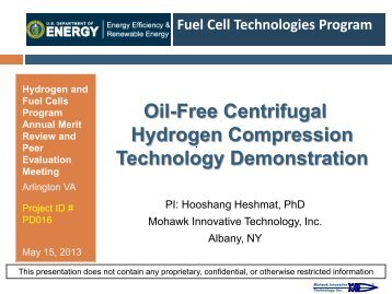 Oil-Free Centrifugal Hydrogen Compression Technology ...