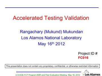 Accelerated Testing Validation - DOE Hydrogen and Fuel Cells ...