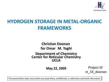 Hydrogen Storage in Metal-Organic Frameworks