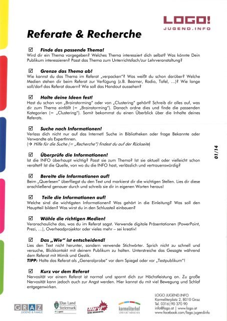Referate & Recherche - LOGO Jugendmanagement Steiermark