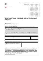 Testatblatt fÃ¼r das Hausarztpraktikum Studienjahr 3 2013/2014