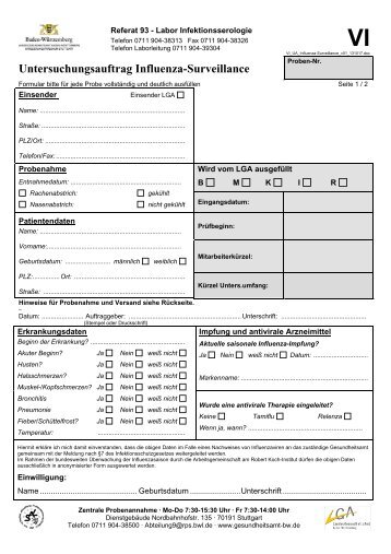 Untersuchungsauftrag Influenza-Surveillance (PDF; 49KB)