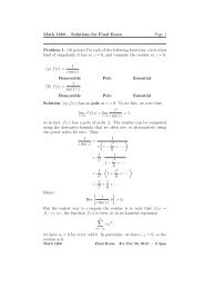 Math 1260â€” Solutions for Final Exam Page 1 Problem 1. (10 points ...