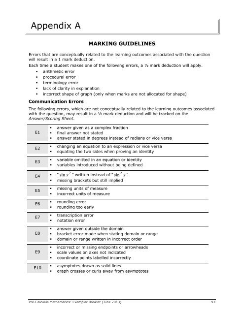 Exemplar Booklet - Manitoba Department of Education and Training