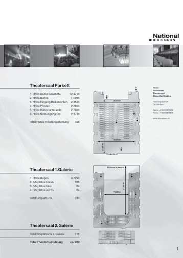 Theatersaal Parkett Theatersaal 1. Galerie Theatersaal 2 ... - National