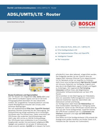 ADSL/UMTS/LTE - Router - Bosch Security Systems