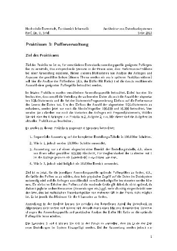 Praktikum 3: Pu erverwaltung - Fachbereich Informatik - Hochschule ...