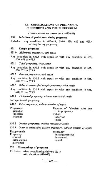 xi. complications of pregnancy, childbirth and the puerperium
