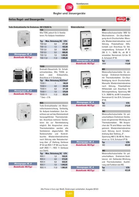 Verzeichnis: Ventilatoren