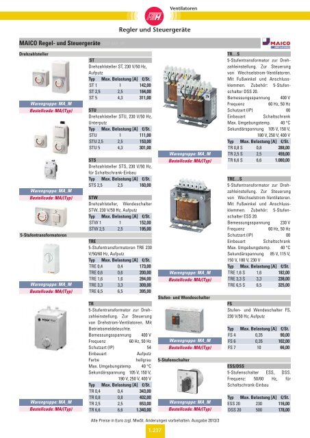 Verzeichnis: Ventilatoren