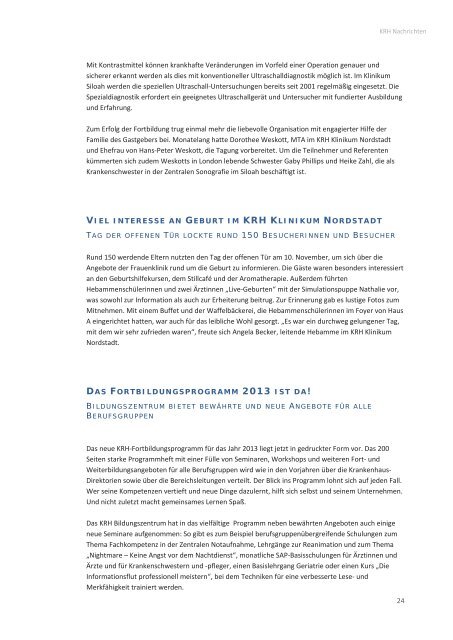 KRH Nachrichten - Klinikum Region Hannover GmbH
