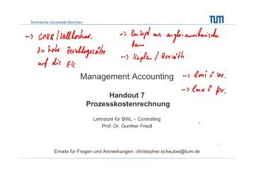Management Accounting - Lehrstuhl fÃ¼r Controlling - TUM