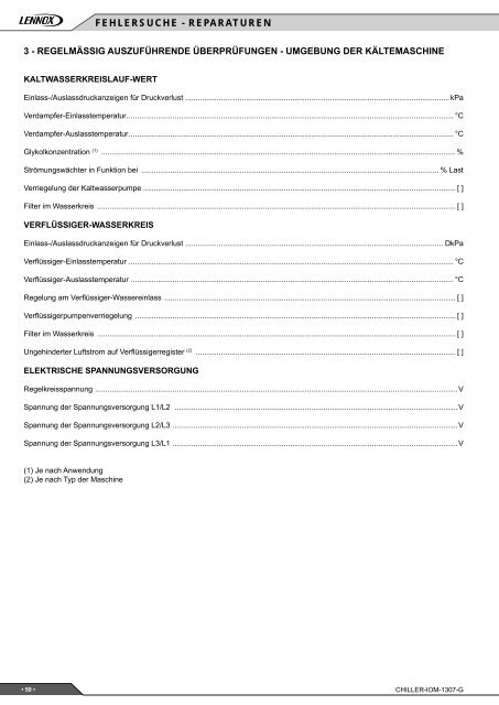 Installations - betriebs- und wartungshandbuch - Lennox