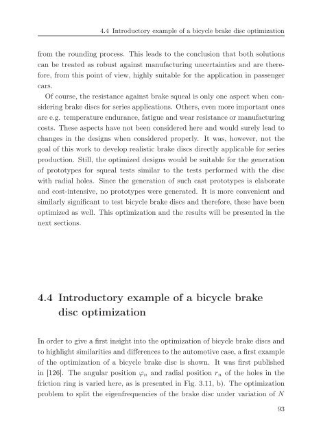 Avoidance of brake squeal by a separation of the brake ... - tuprints