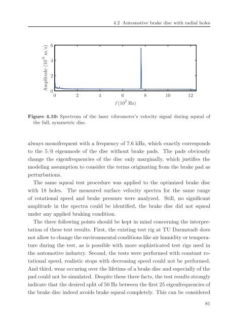 Avoidance of brake squeal by a separation of the brake ... - tuprints