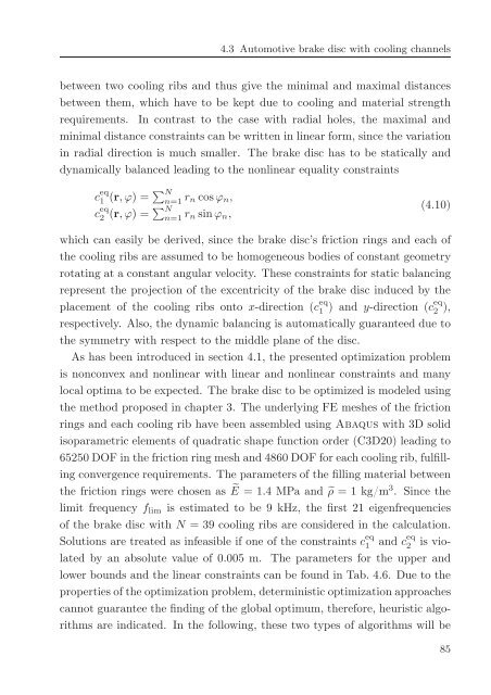 Avoidance of brake squeal by a separation of the brake ... - tuprints