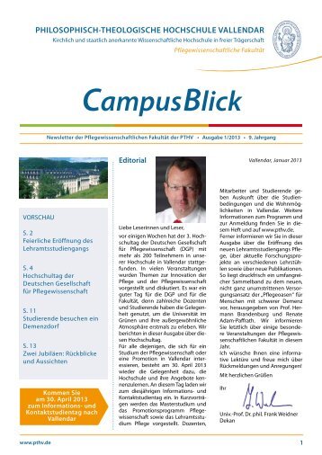 CampusBlick - Philosophisch-Theologische Hochschule Vallendar