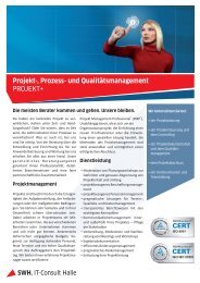 Flyer Projektmanagement - IT-Consult Halle GmbH