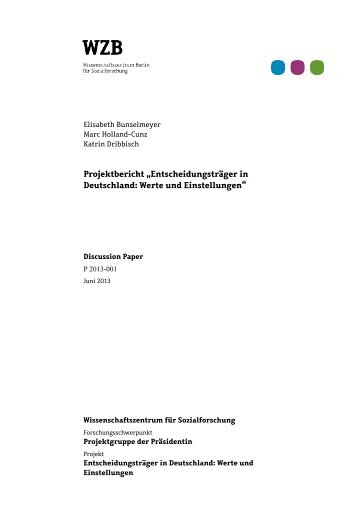 Projektbericht â€žEntscheidungstrÃ¤ger in ... - Bibliothek - WZB