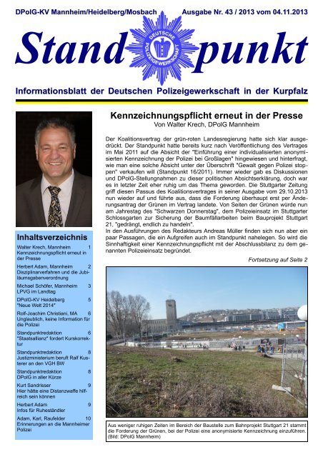 Kennzeichnungspflicht erneut in der Presse - DPolG Kreisverband ...