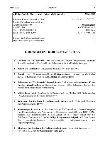 Curriculum Vitae Deutsch - JKU