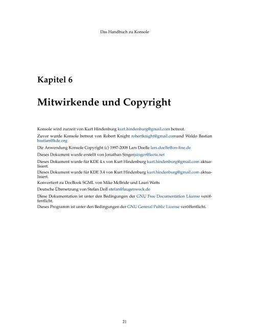 Das Handbuch zu Konsole - KDE Documentation