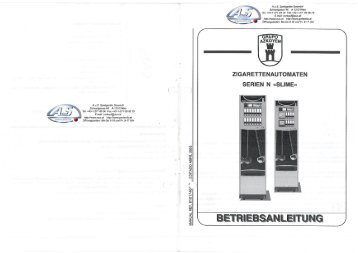 Einstellmanual fÃ¼r Azkoyen Zigarettenautomaten der N-Serie - Slim