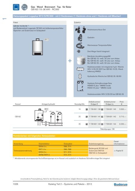 Kapitel 1 Gas/Wand- u. Kompaktheizzentral-Pakete Produktvorteile