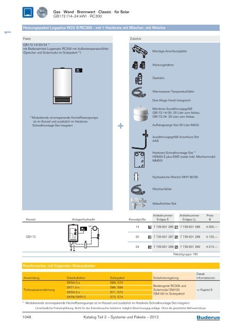 Kapitel 1 Gas/Wand- u. Kompaktheizzentral-Pakete Produktvorteile