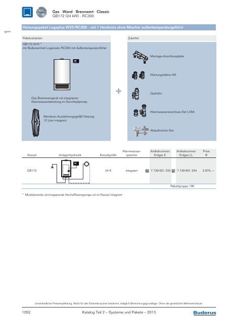 Kapitel 1 Gas/Wand- u. Kompaktheizzentral-Pakete Produktvorteile