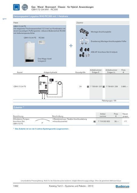 Kapitel 1 Gas/Wand- u. Kompaktheizzentral-Pakete Produktvorteile