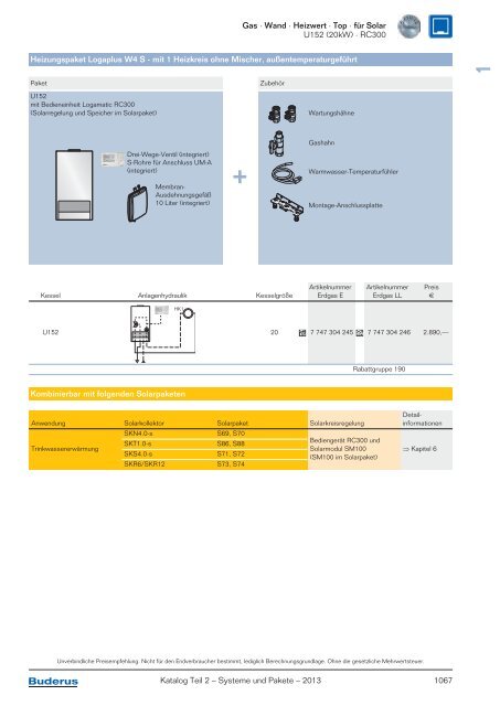 Kapitel 1 Gas/Wand- u. Kompaktheizzentral-Pakete Produktvorteile