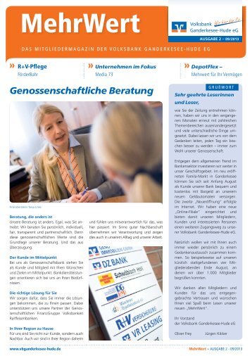 Ausgabe 10.2013 - Volksbank Ganderkesee-Hude eG