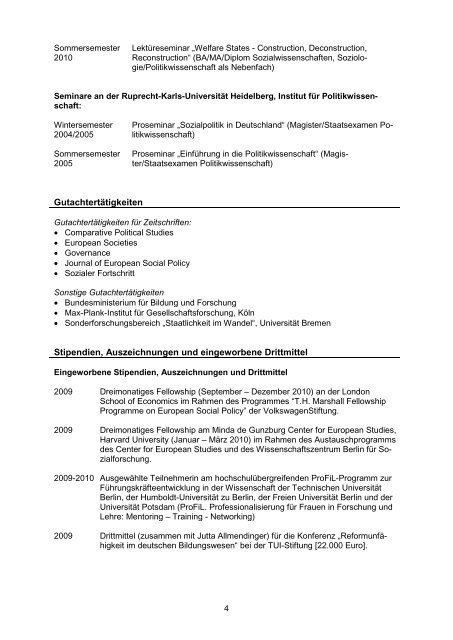 Curriculum Vitae (pdf) - Institut fÃ¼r Erziehungswissenschaften