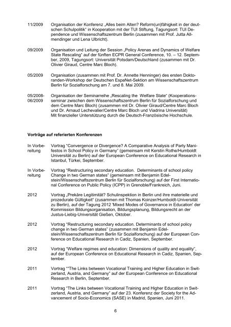 Curriculum Vitae (pdf) - Institut fÃ¼r Erziehungswissenschaften