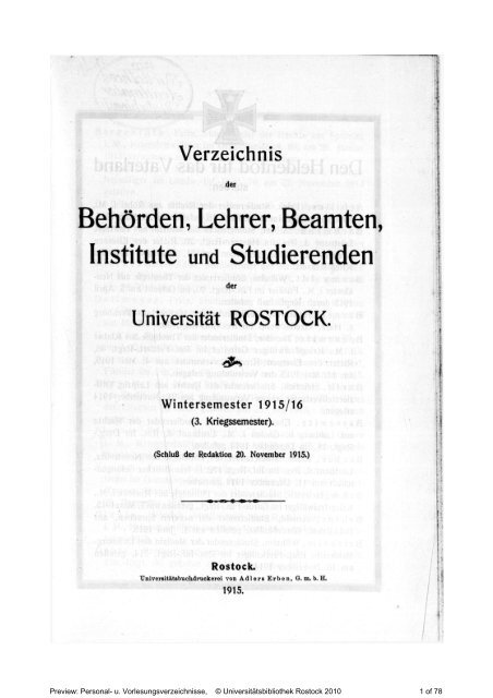 BehÃ¶rden, Lehrer, Beamten, Institute und Studierenden - RosDok