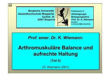 Teil II - Arbeitsgruppe Prof. Dr. Klaus Wiemann