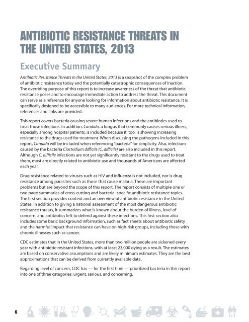 Antibiotic Resistance Threats in the United States, 2013 report