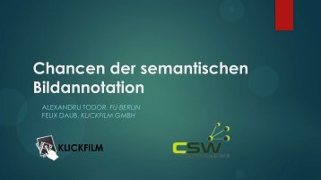 Chancen der semantischen Bildannotation - Corporate Semantic Web