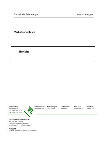 Verkehrsrichtplan, Bericht - Fahrwangen