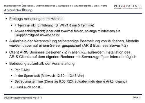 Organisatorische EinfÃ¼hrung, Grundlagen, ARIS-Methode