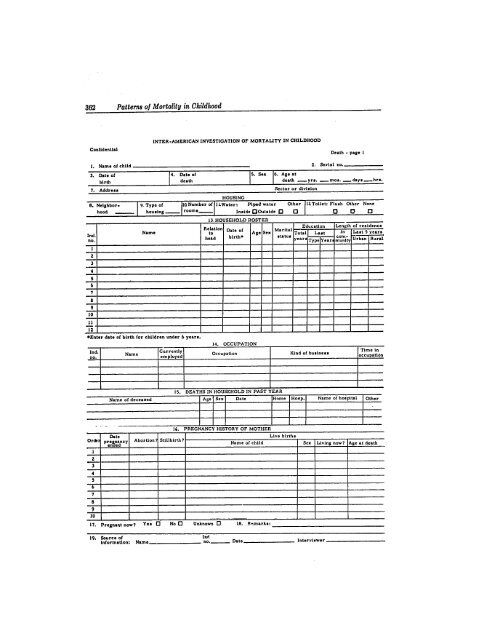 BIBLIOGRAPHIC INPUT SHEET TEMPORARY Patterns of mortality ...