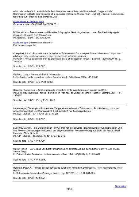 Veille CPC liste par indices de classement - Etat de GenÃ¨ve