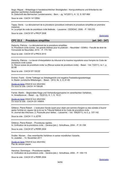 Veille CPC liste par indices de classement - Etat de GenÃ¨ve