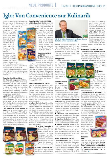 Neue Produkte 18|2013 - Handelszeitung