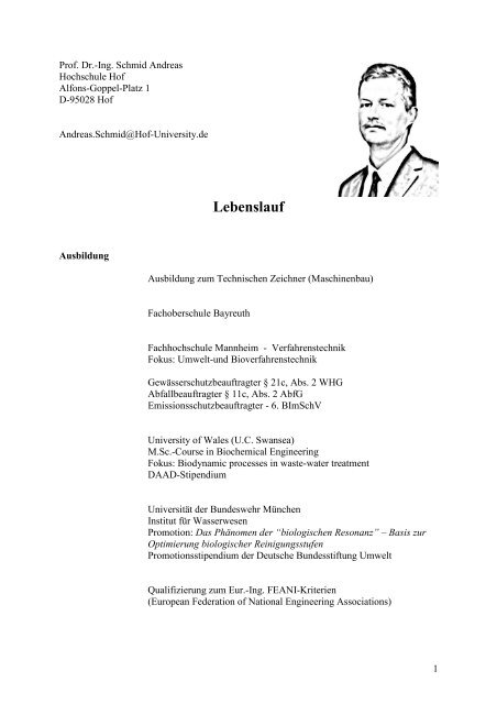 Lebenslauf als PDF - Hochschule Hof