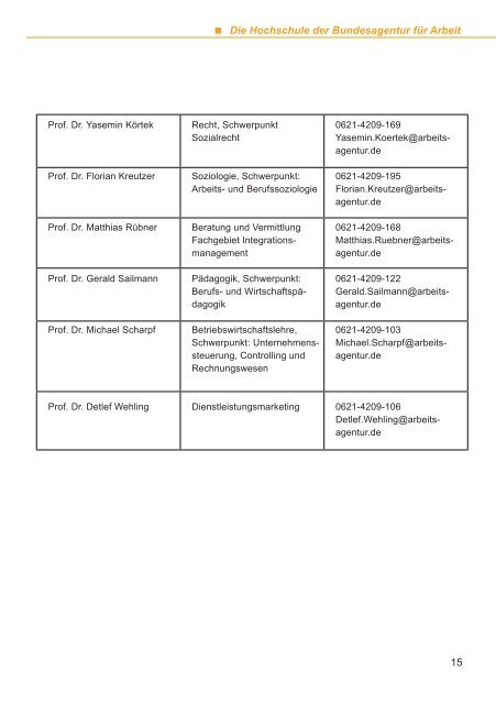 StudienfÃ¼hrer 2013/2014 - Hochschule der Bundesagentur fÃ¼r Arbeit