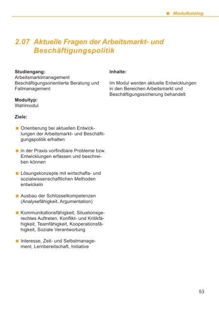 StudienfÃ¼hrer 2013/2014 - Hochschule der Bundesagentur fÃ¼r Arbeit