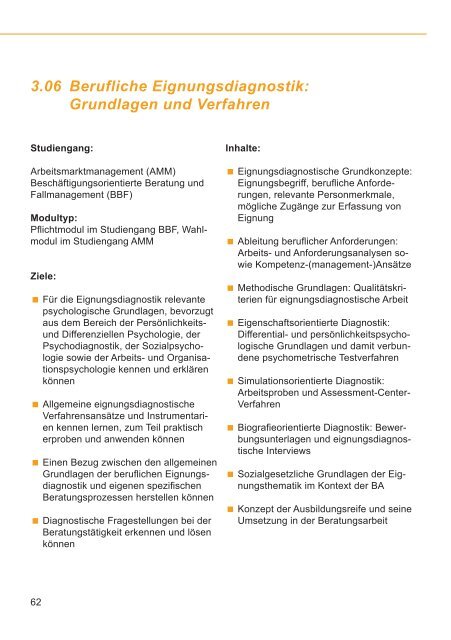 StudienfÃ¼hrer 2013/2014 - Hochschule der Bundesagentur fÃ¼r Arbeit